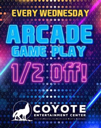 Arcade Game Play Half-Off Every Wednesday